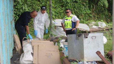 花园惊现塑袋藏男尸 身分不明 警列谋杀案